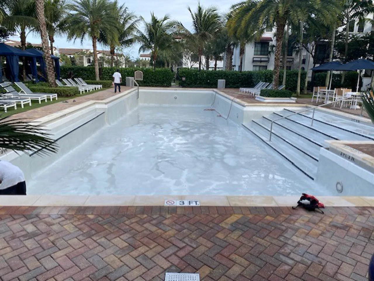 Newly resurfaced swimming pool with fresh finish